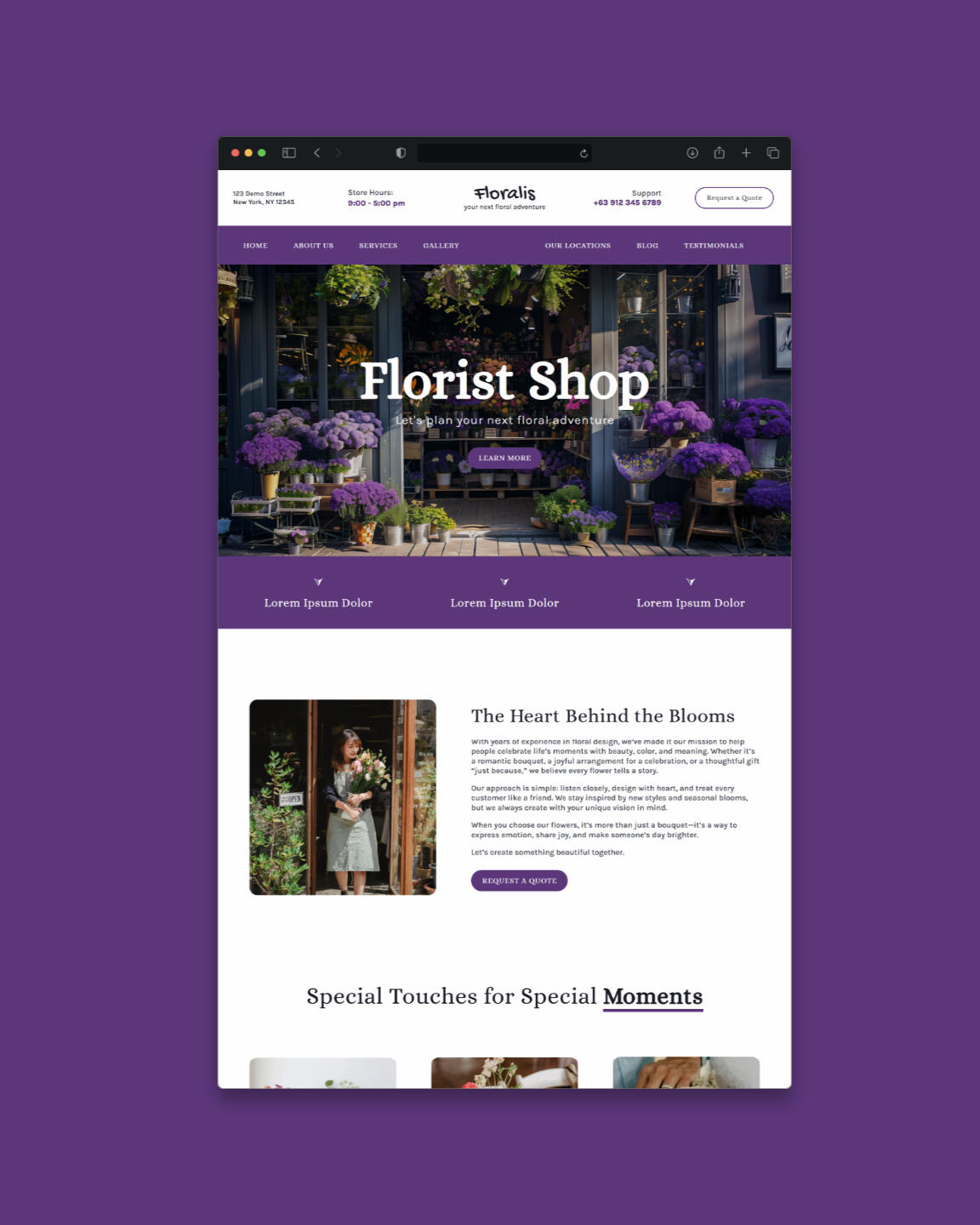 Floralis - Carrd Florist Shop Mockup