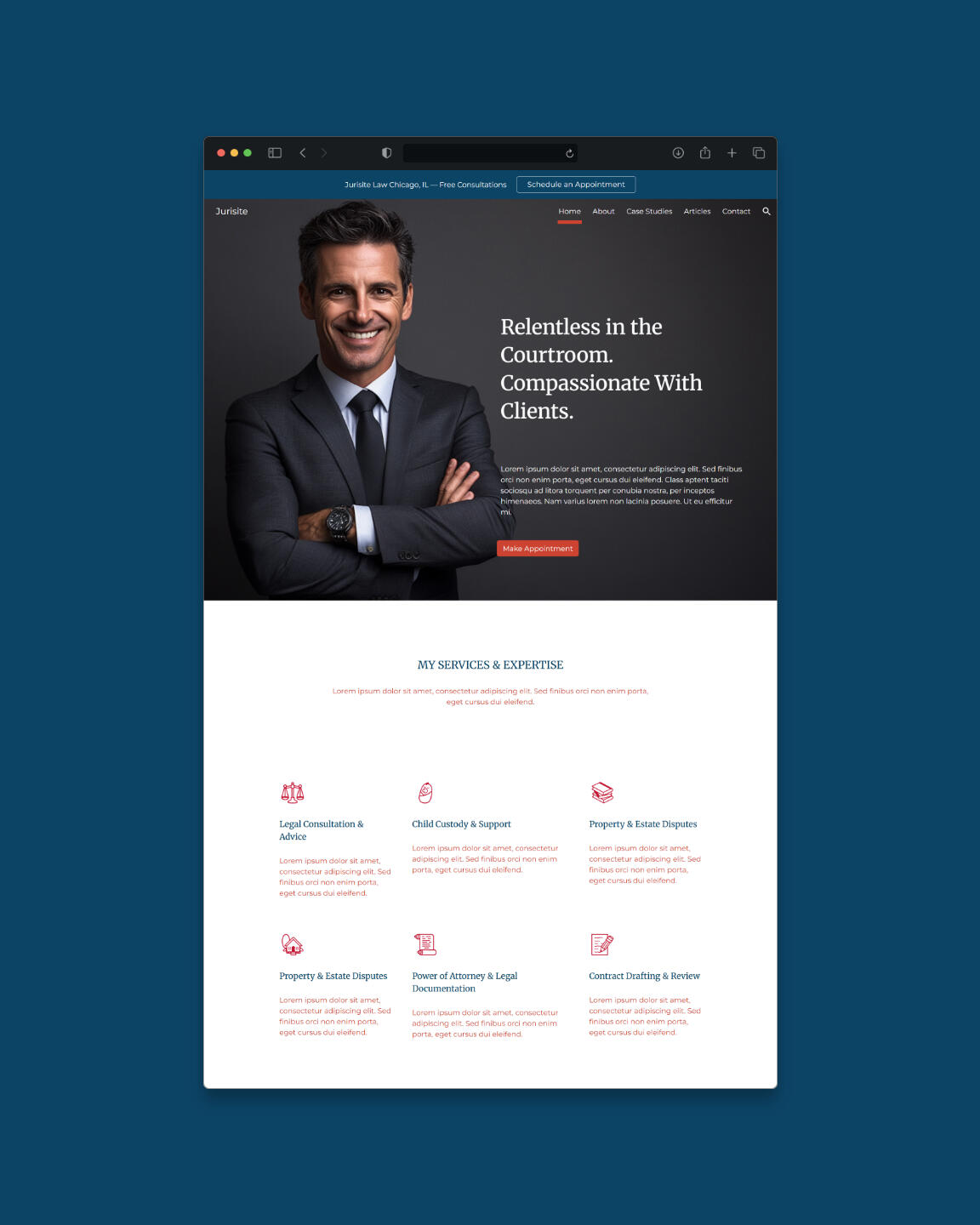 Jurisite google sites Mockup