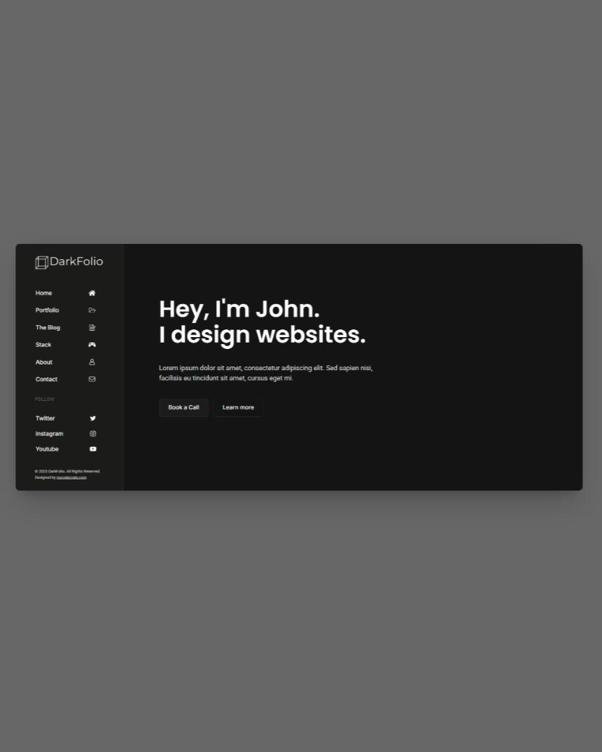 DarkFolio - Carrd Mockup